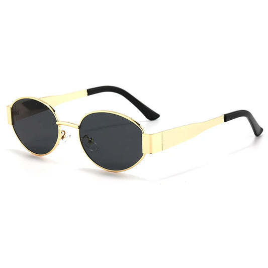 Small Oval Metal Frame Sunglasses